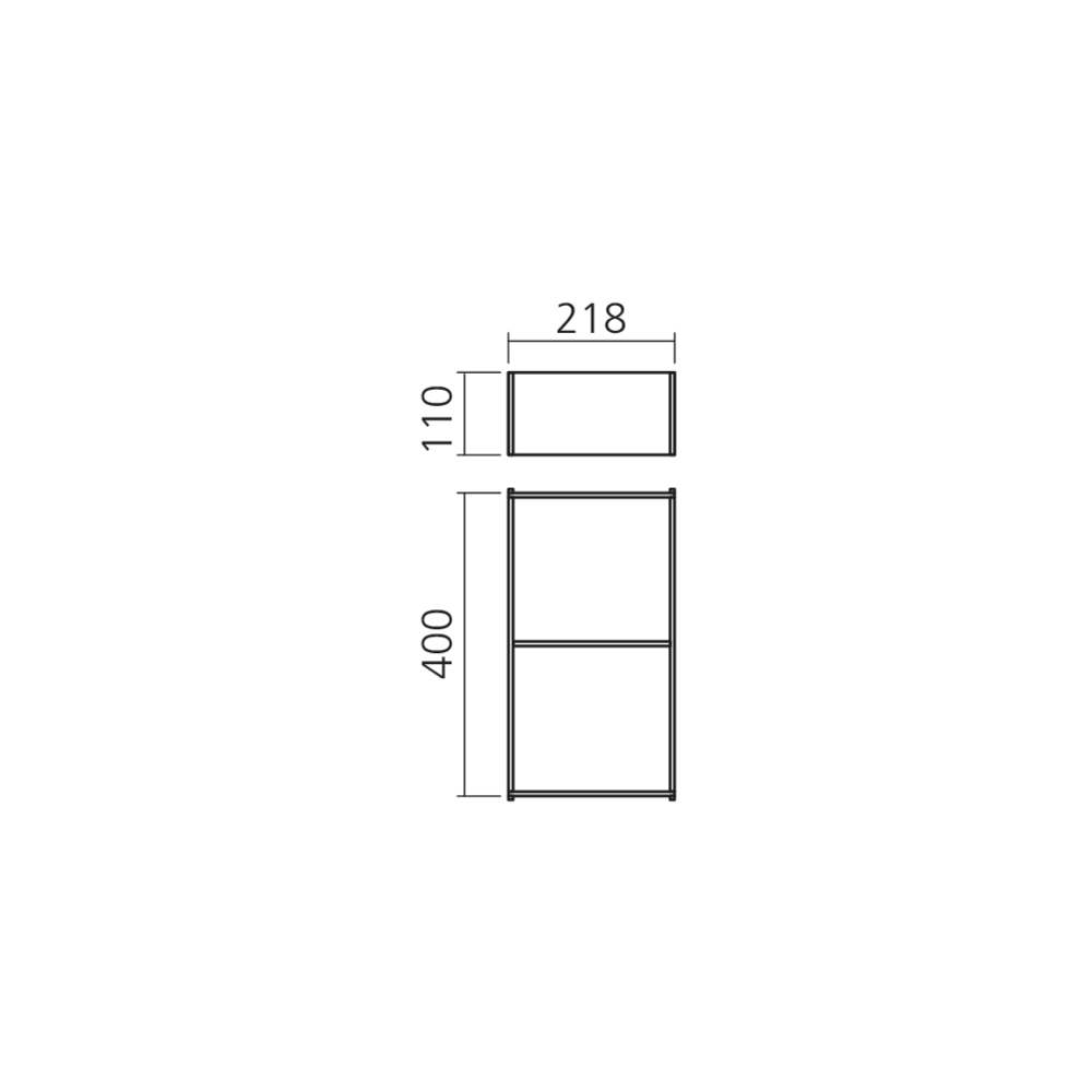 Boîte largeur 218 mm design bois