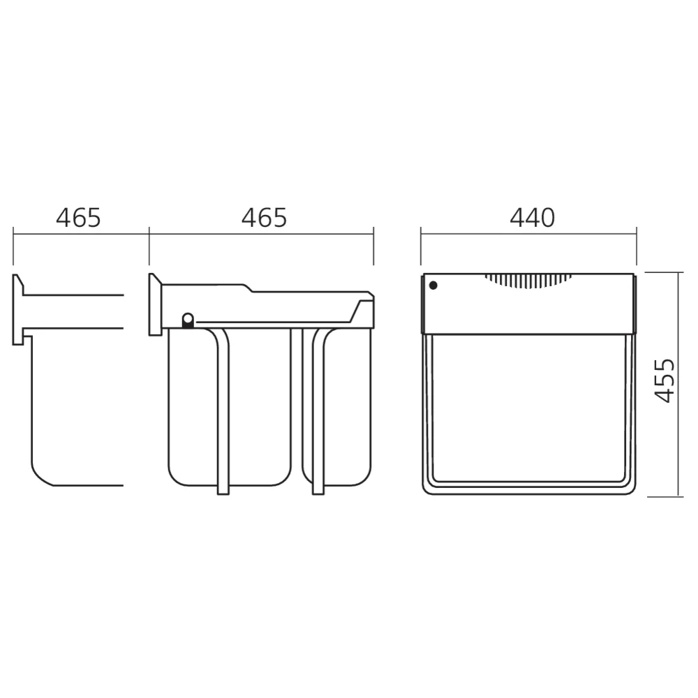 Poubelle tri sélectif 2 bacs 49 L
