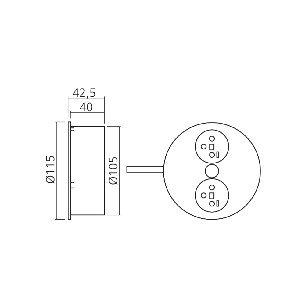Bloc 2 prises encastrable Twist