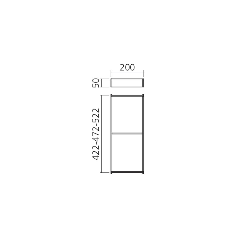 Boîte largeur 200 mm design bois