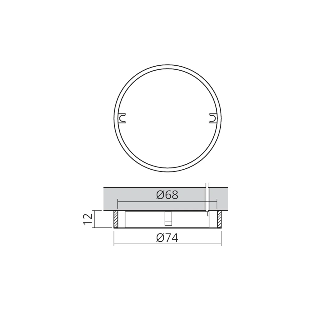 Bague de réhausse pour spot rond Ø68
