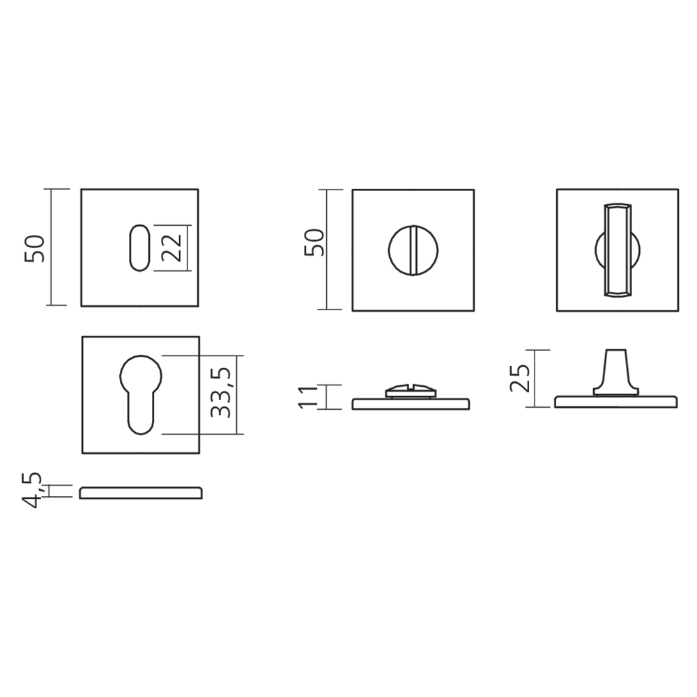 Rosaces carrées "Less is fine®"