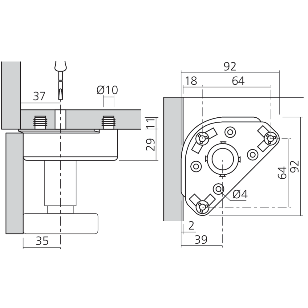 Embase à frapper pour PIE417