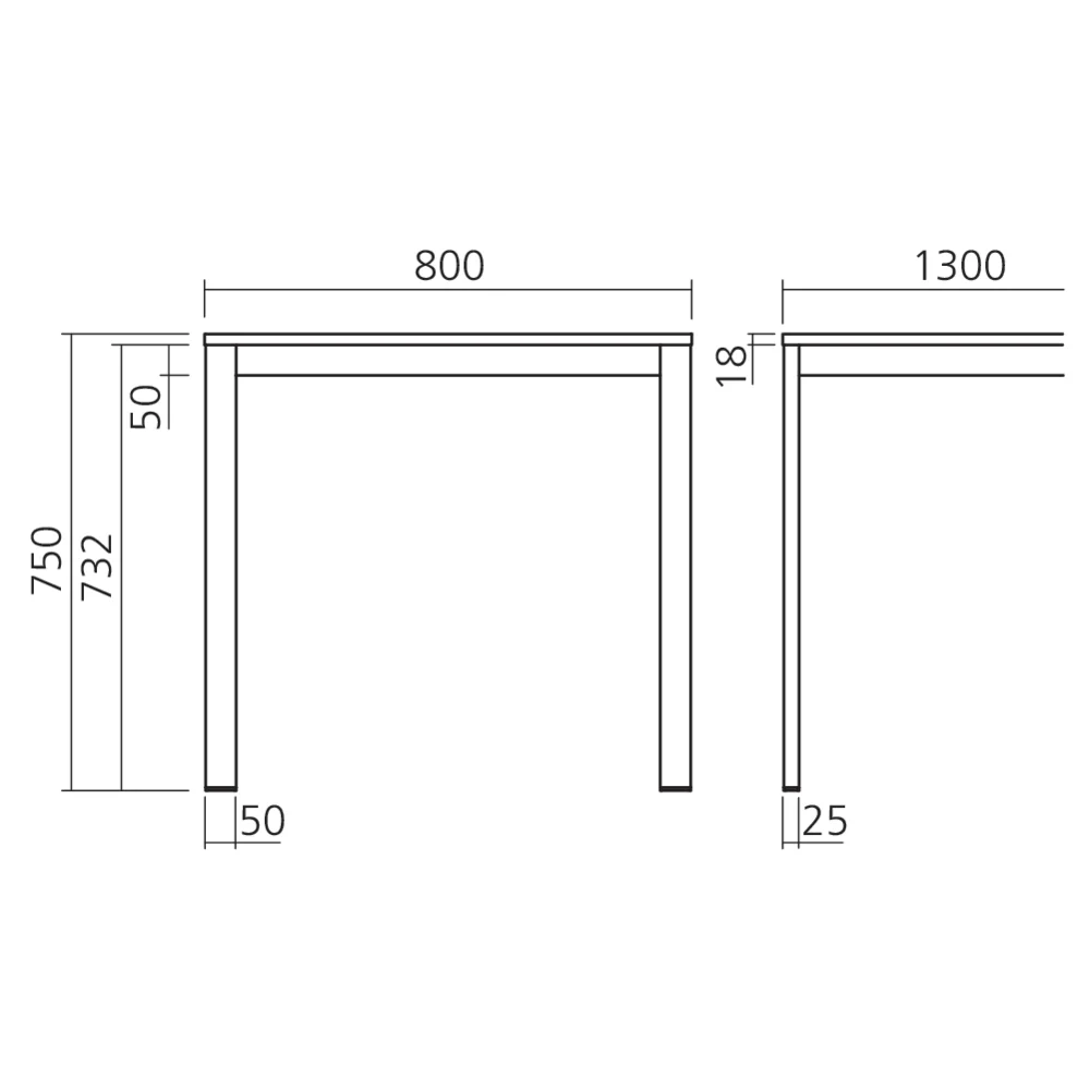 Table SNAP 800 x 1300 mm