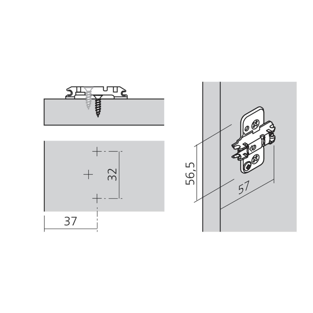 Embase CLIP à visser