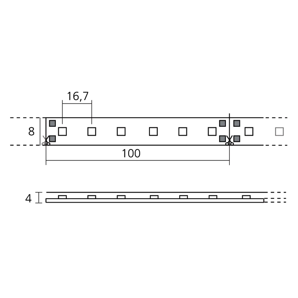 Bande LED IP65 8 mm 60 LEDs/m