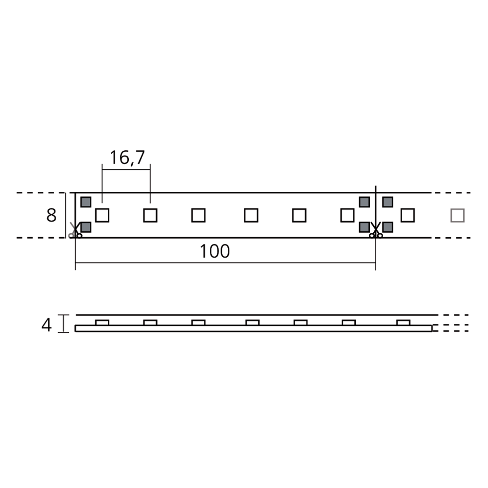 Bande LED IP65 8 mm 60 LEDs/m