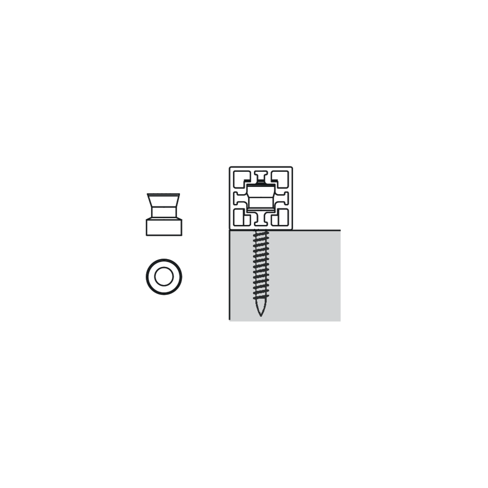 Douilles de fixation pour profil CADRO