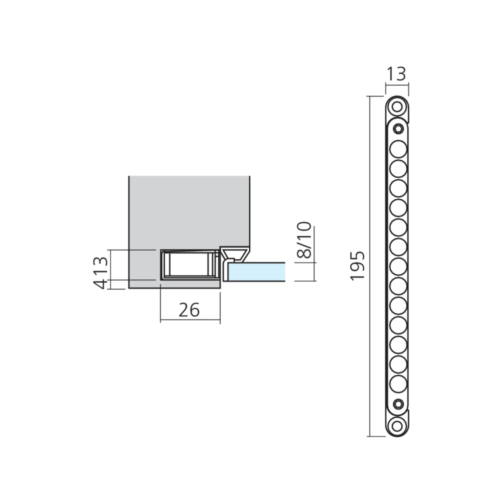 Loqueteau magnétique pour porte en verre