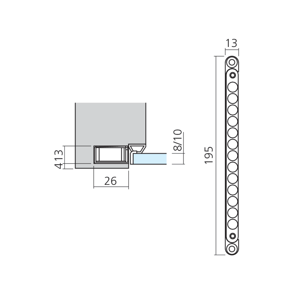 Loqueteau magnétique pour porte en verre