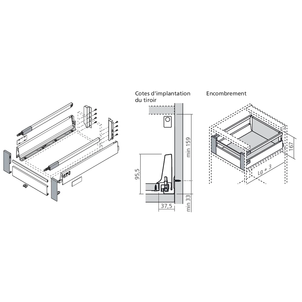 Kit d'attaches façade à l'anglaise antaro hauteur C