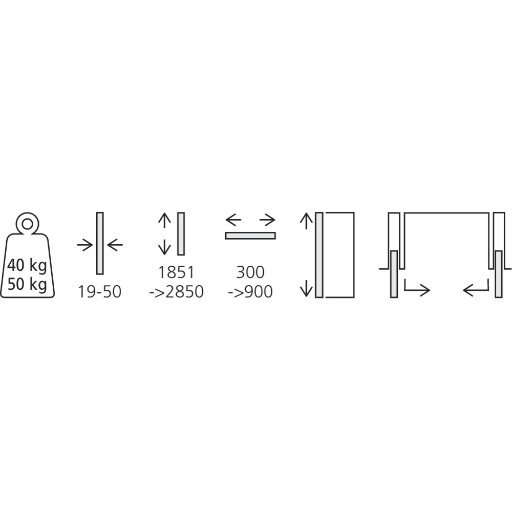 Garniture 1 porte bois Concepta 40/50 kg