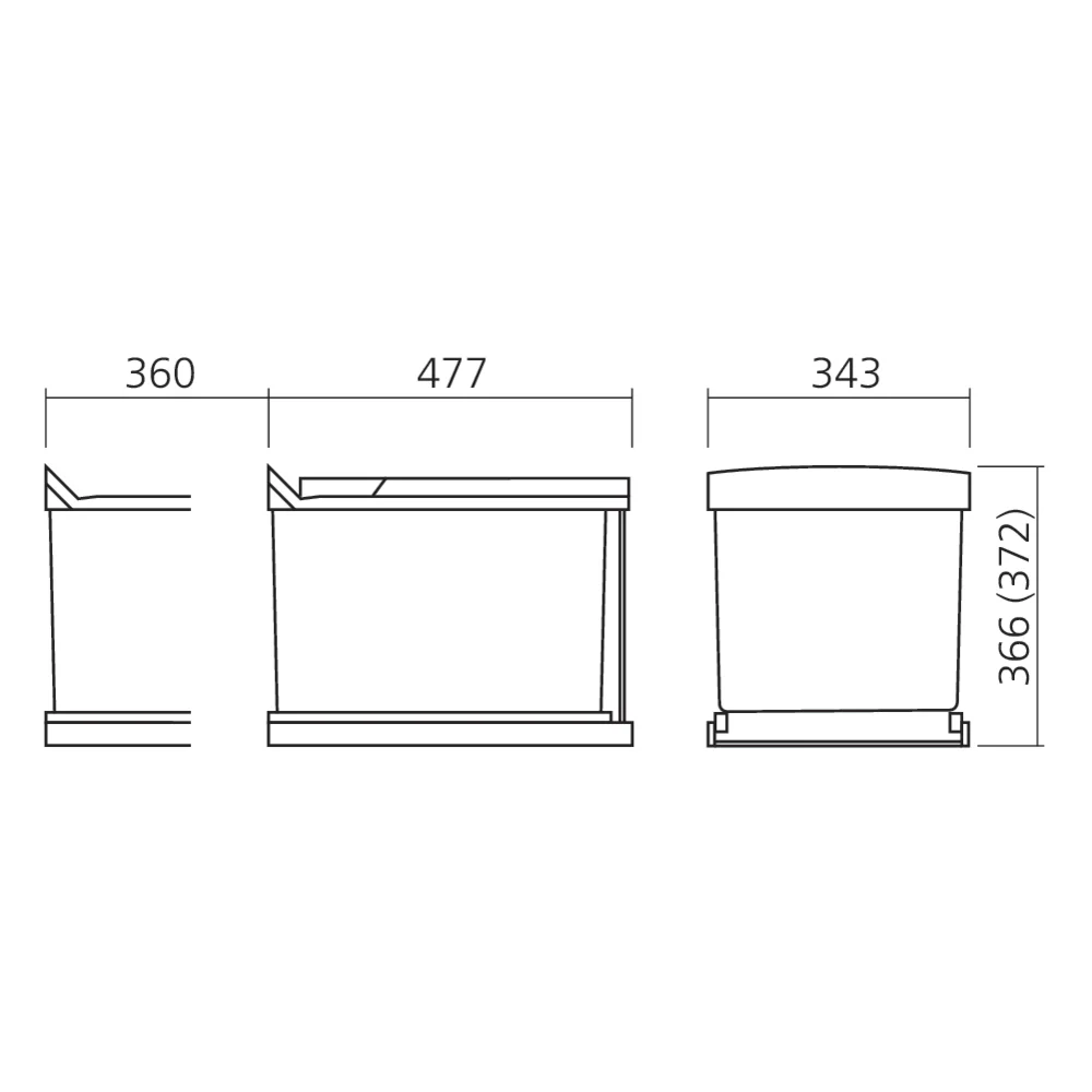 Poubelle tri sélectif sortie totale 32 L