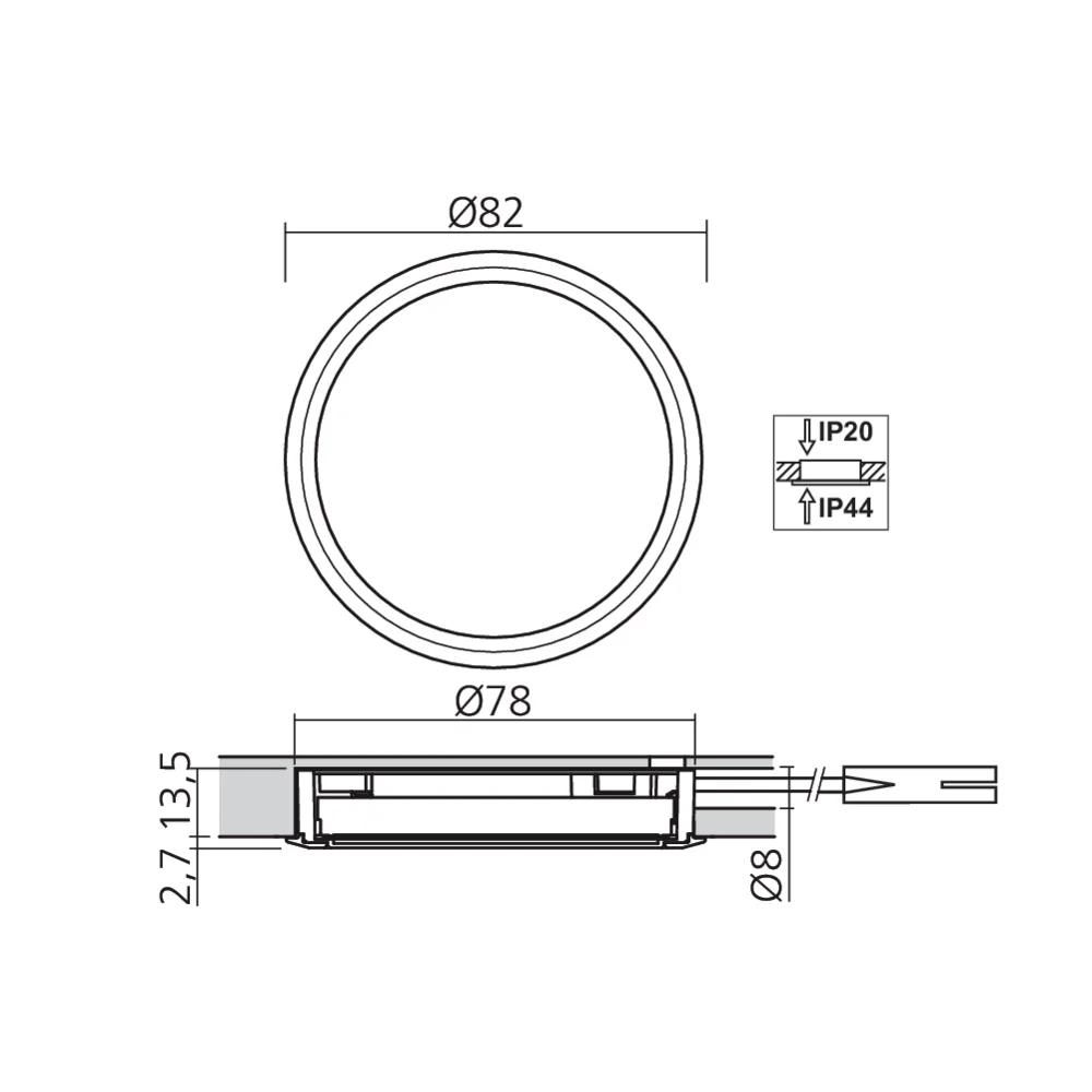 Spot LED 230 V Ø78 mm
