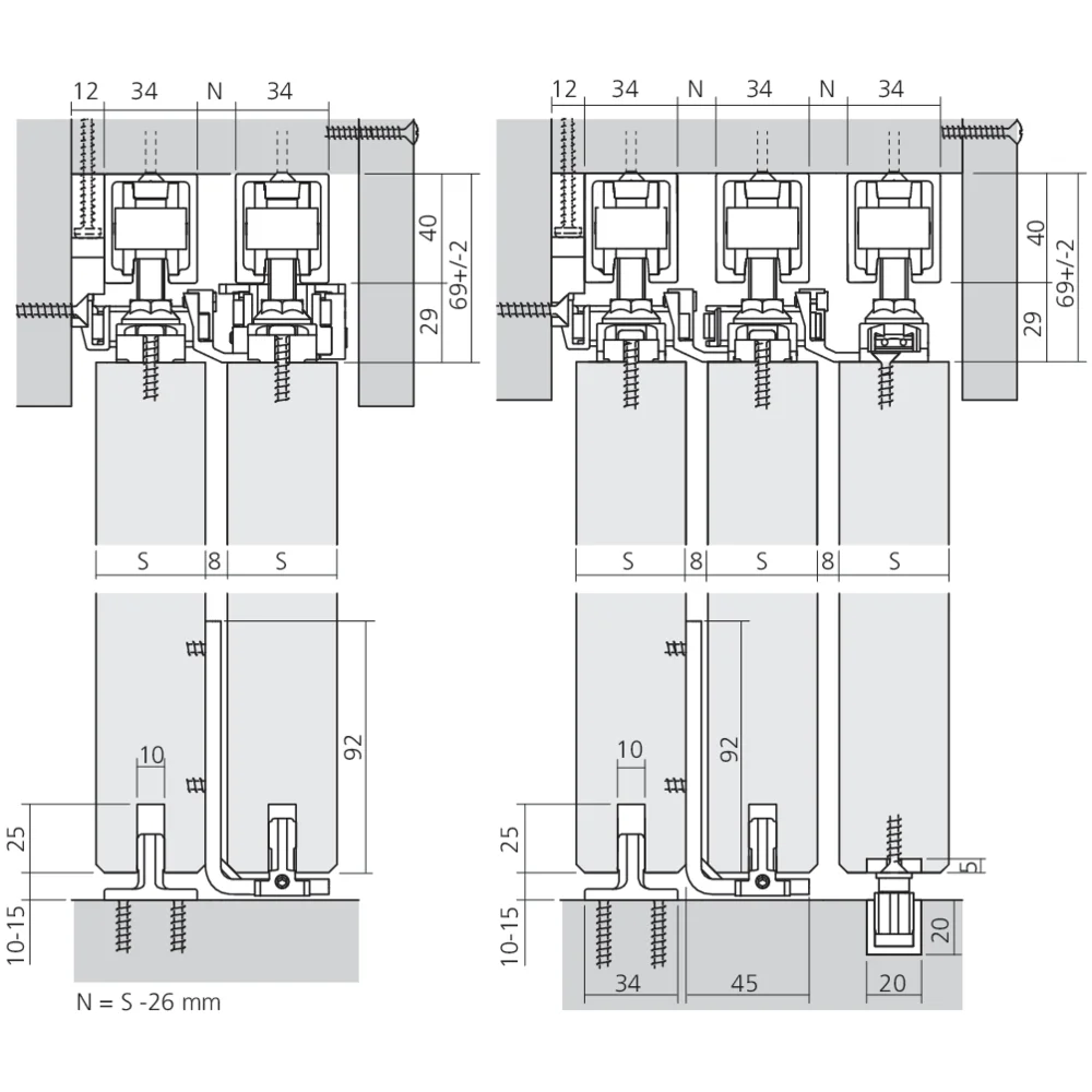 Garniture Télescopique 80/2, 80/3 et 40/4