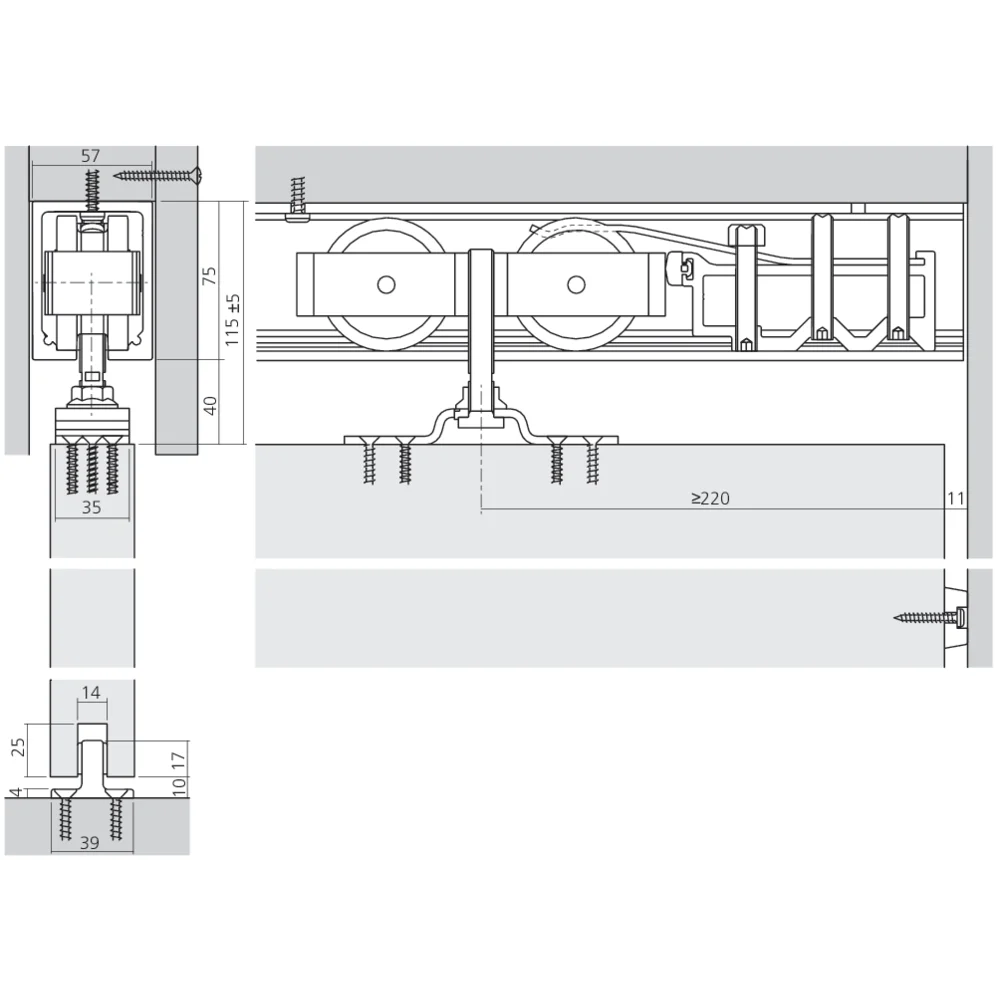 Garniture 1 porte Junior 250/B