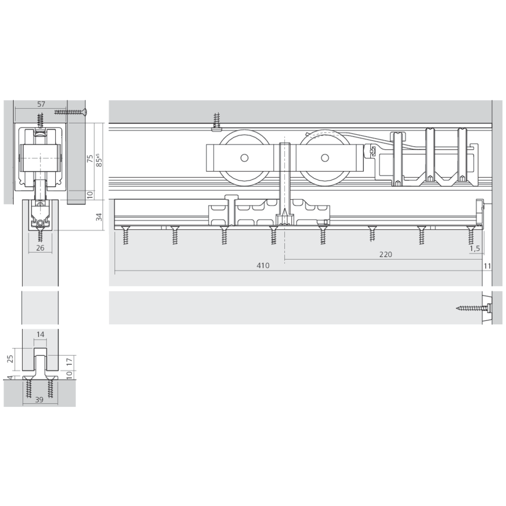Garniture 1 porte Junior 250/B