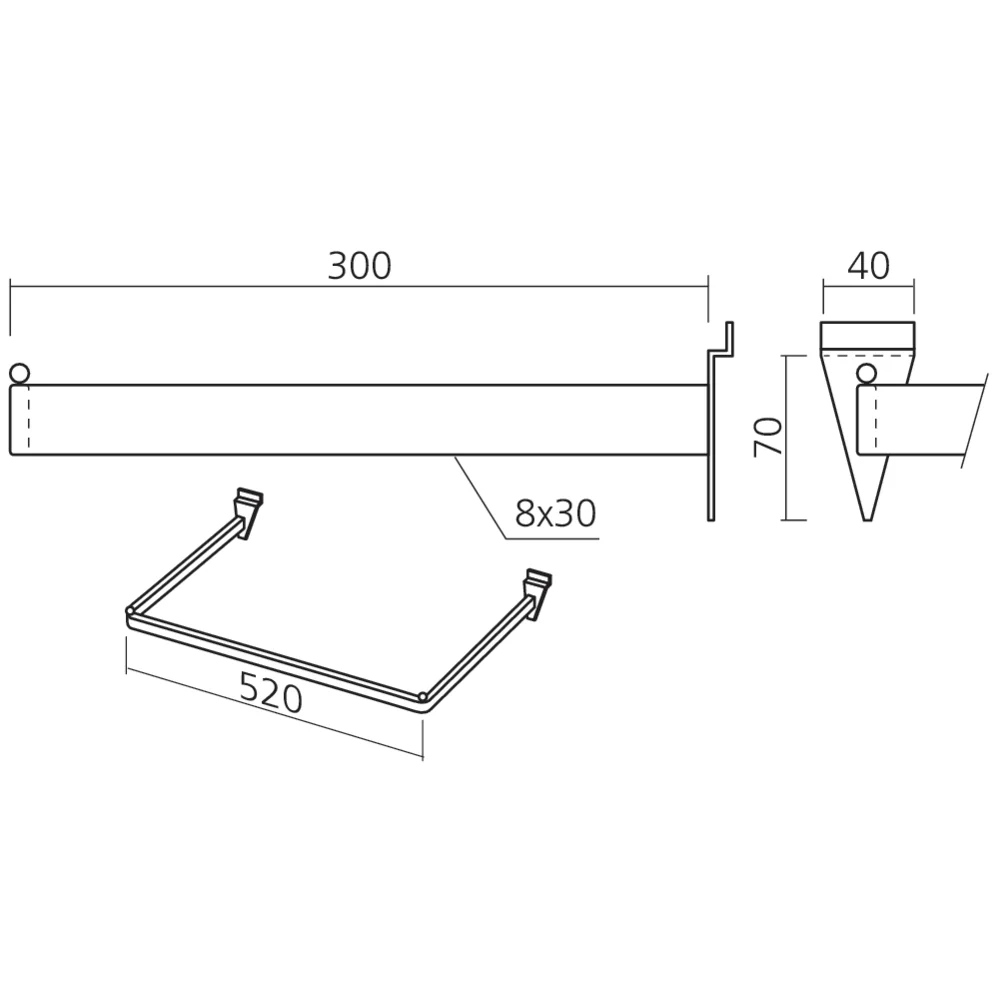 Cadre d'accrochage de penderie