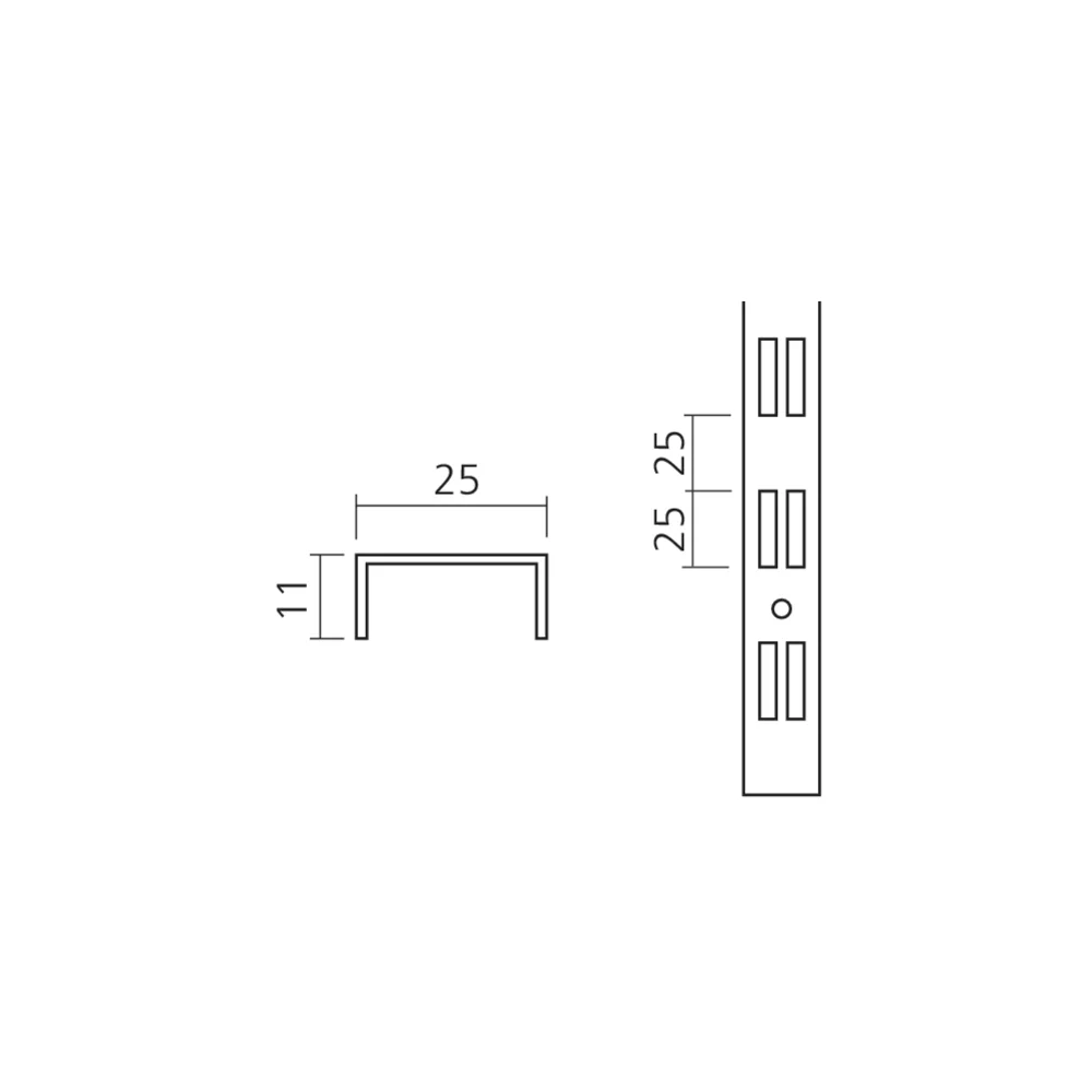 Crémaillère acier double perforation