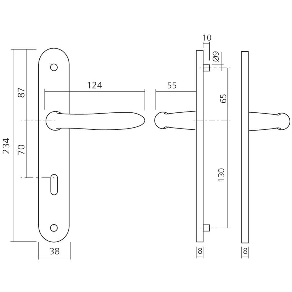 Poignée sur plaque VERONA