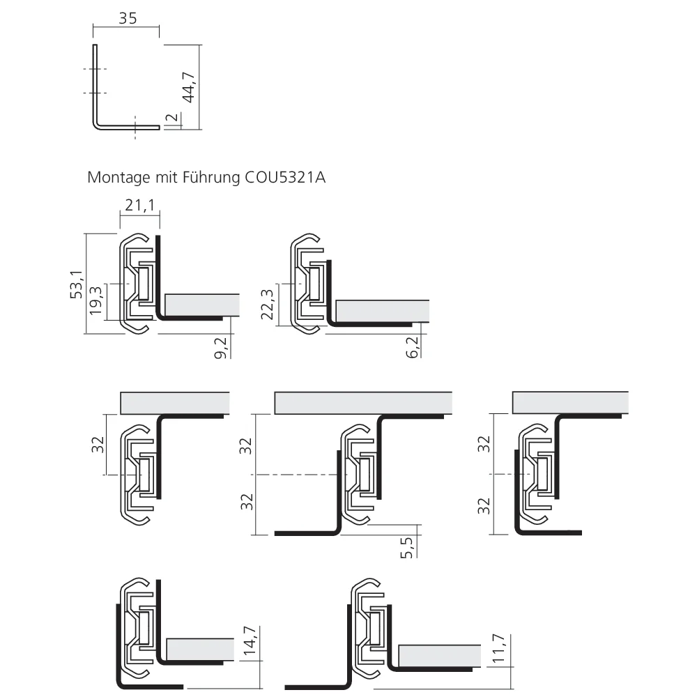 Kit de 2 équerres pour coulisse COU5321