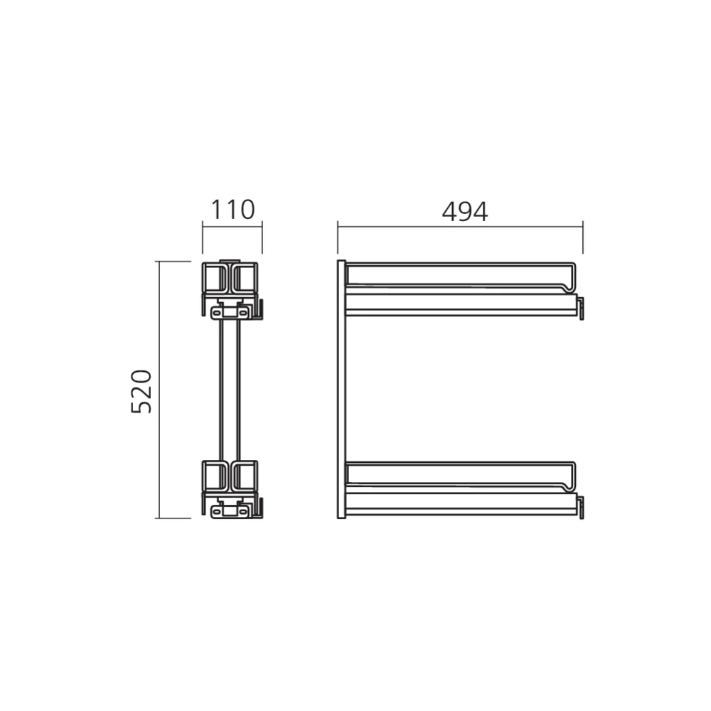 Ensemble coulissant étroit