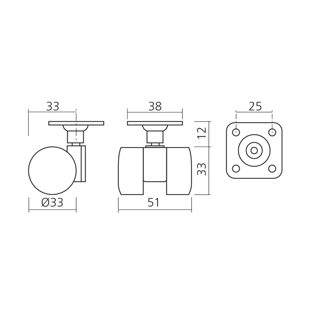 Roulette double galet CASTOR