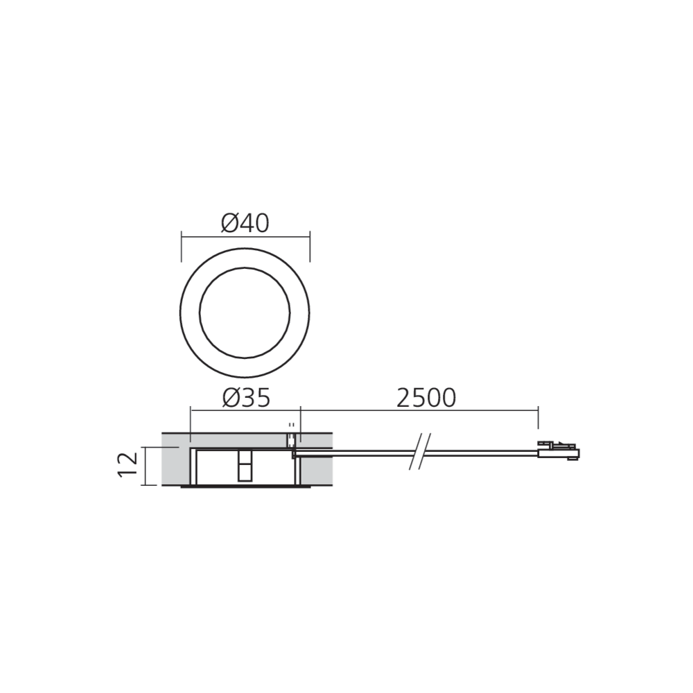 Spot LED 12 V Ø35