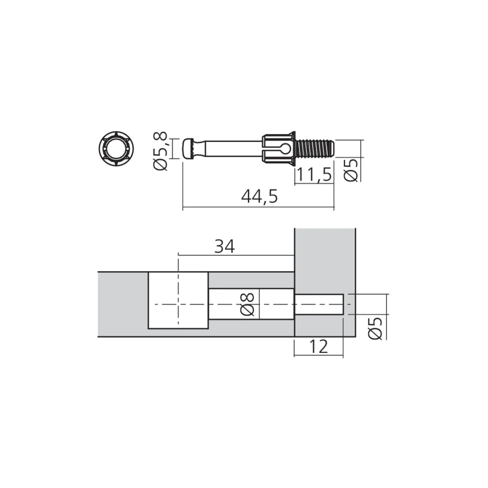 Tourillon à expansion QUICKFIT Ø5 mm