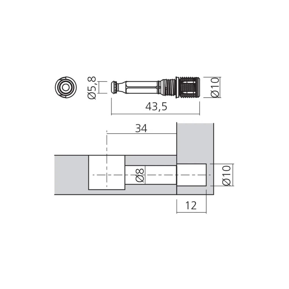 Tourillon à expansion QUICKFIT Ø10 mm