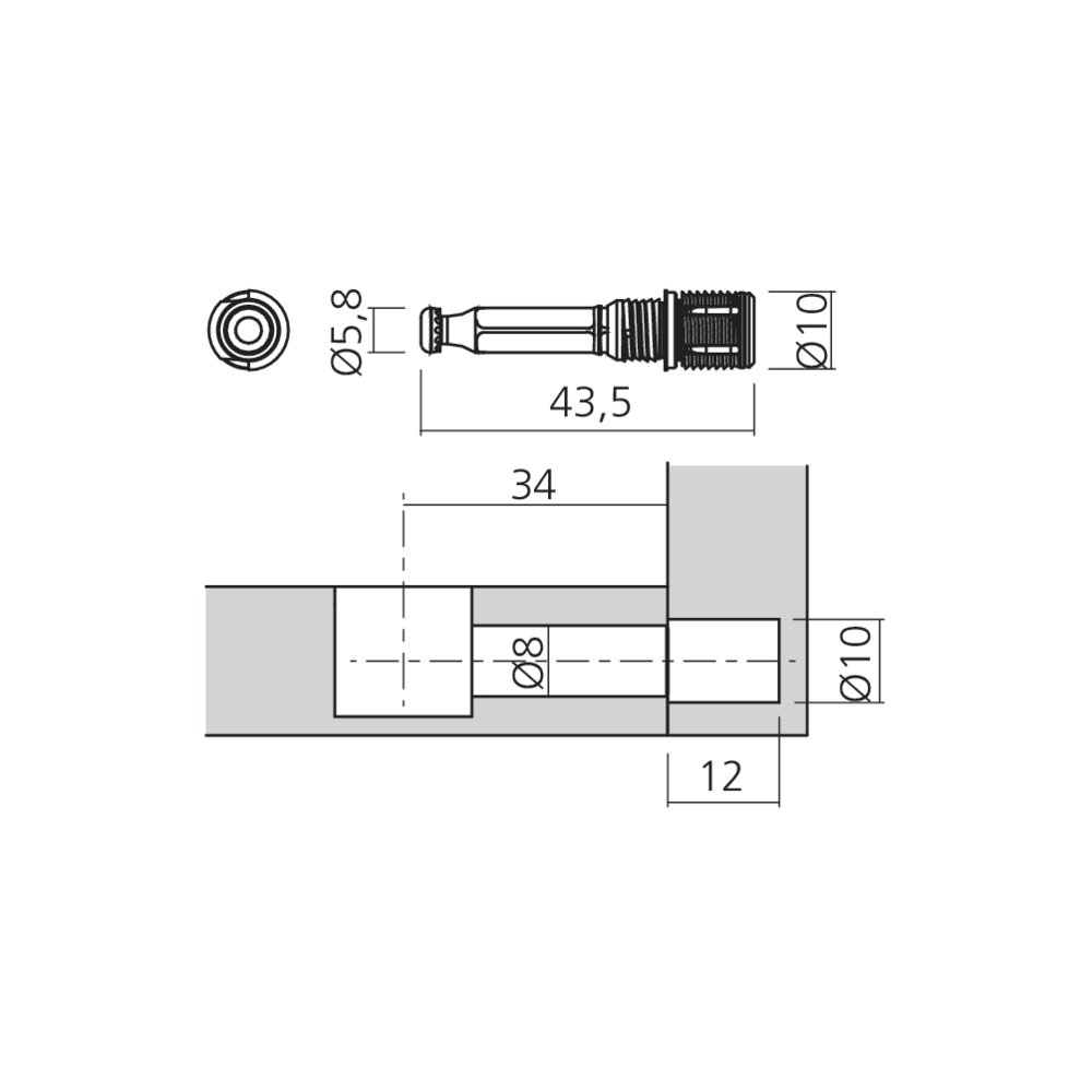 Tourillon à expansion QUICKFIT Ø10 mm
