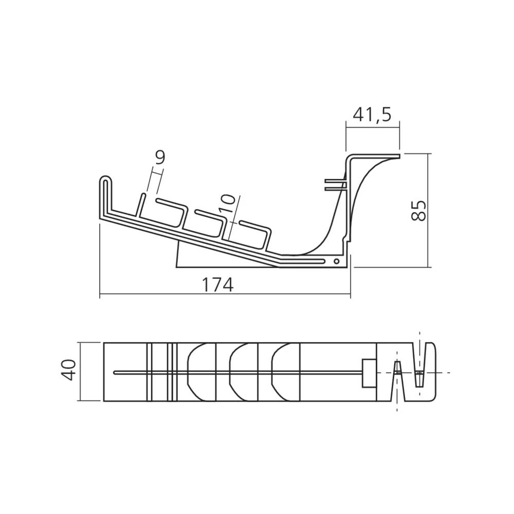 Guide-câbles horizontal