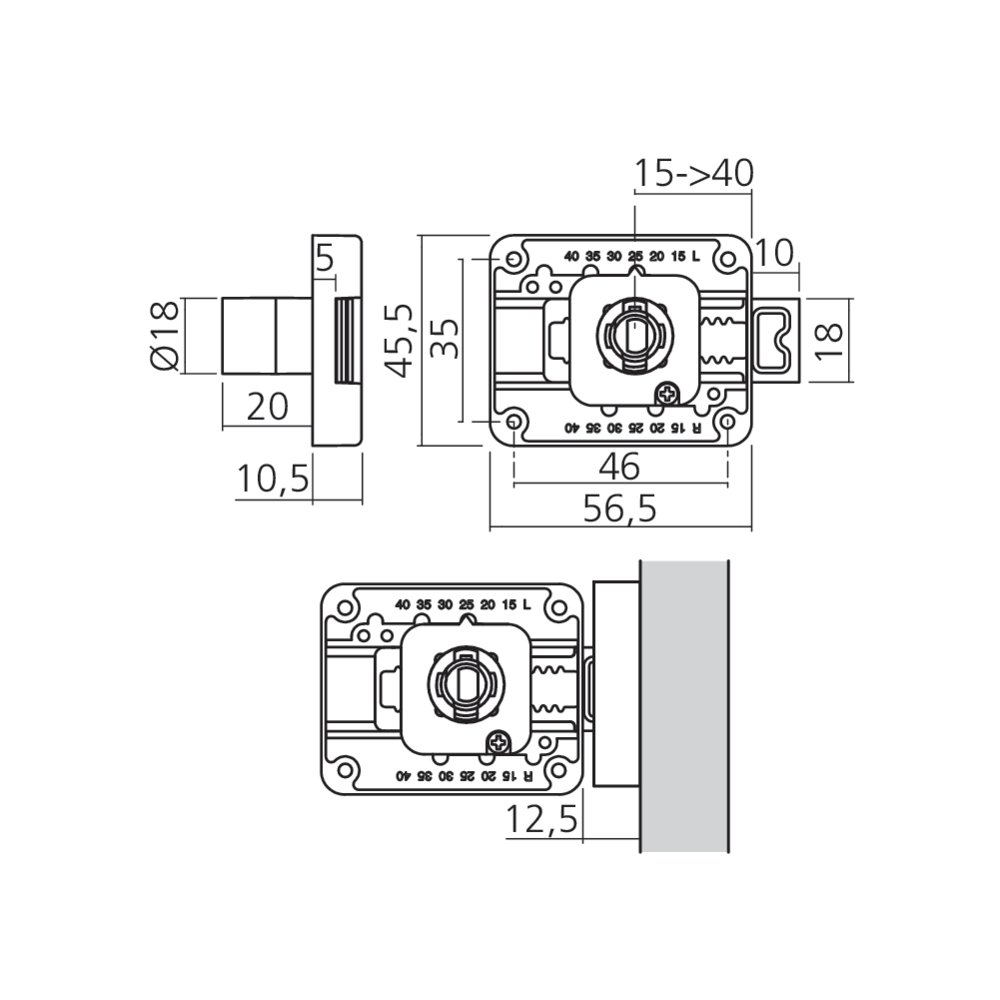 Serrure 1 point multi broches