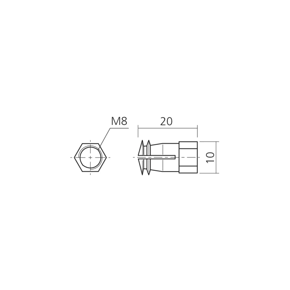 Ecrou à expansion M8