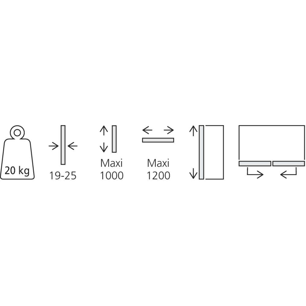 Garniture Frontino 20 haut et bas avec rail de guidage