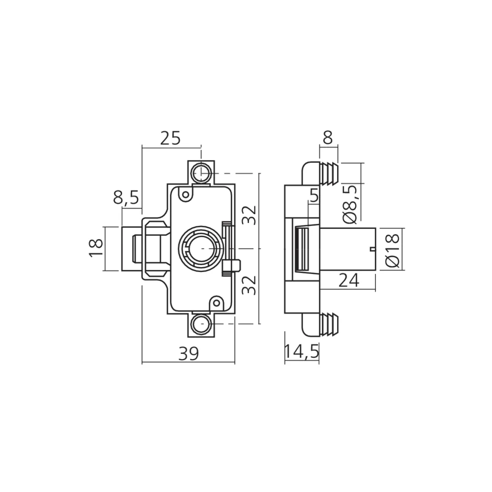 Serrure VCS 3 points à barillet ou bouton tournant