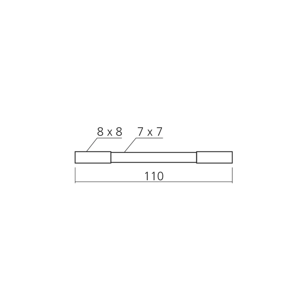 Tige carrée de 7 mm + 2 fourreaux de 8 mm