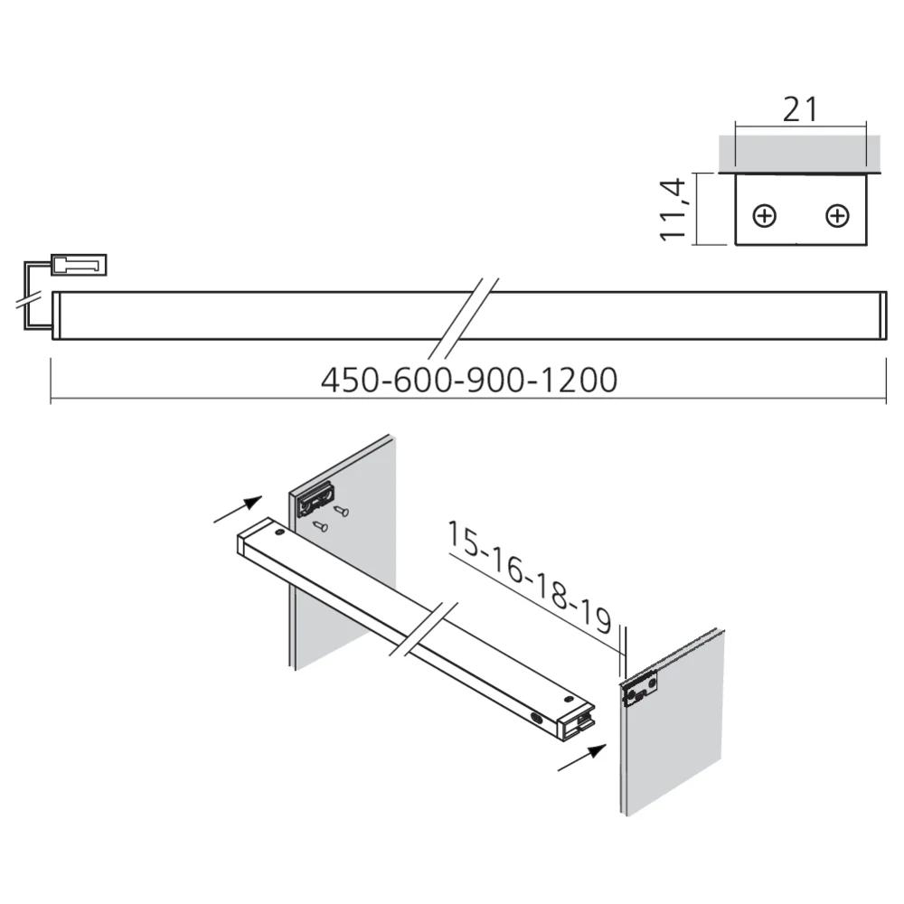 Réglette LED 12 V DC avec interrupteur infrarouge