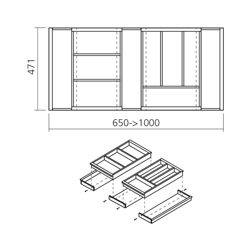 Range-couverts hêtre adaptable