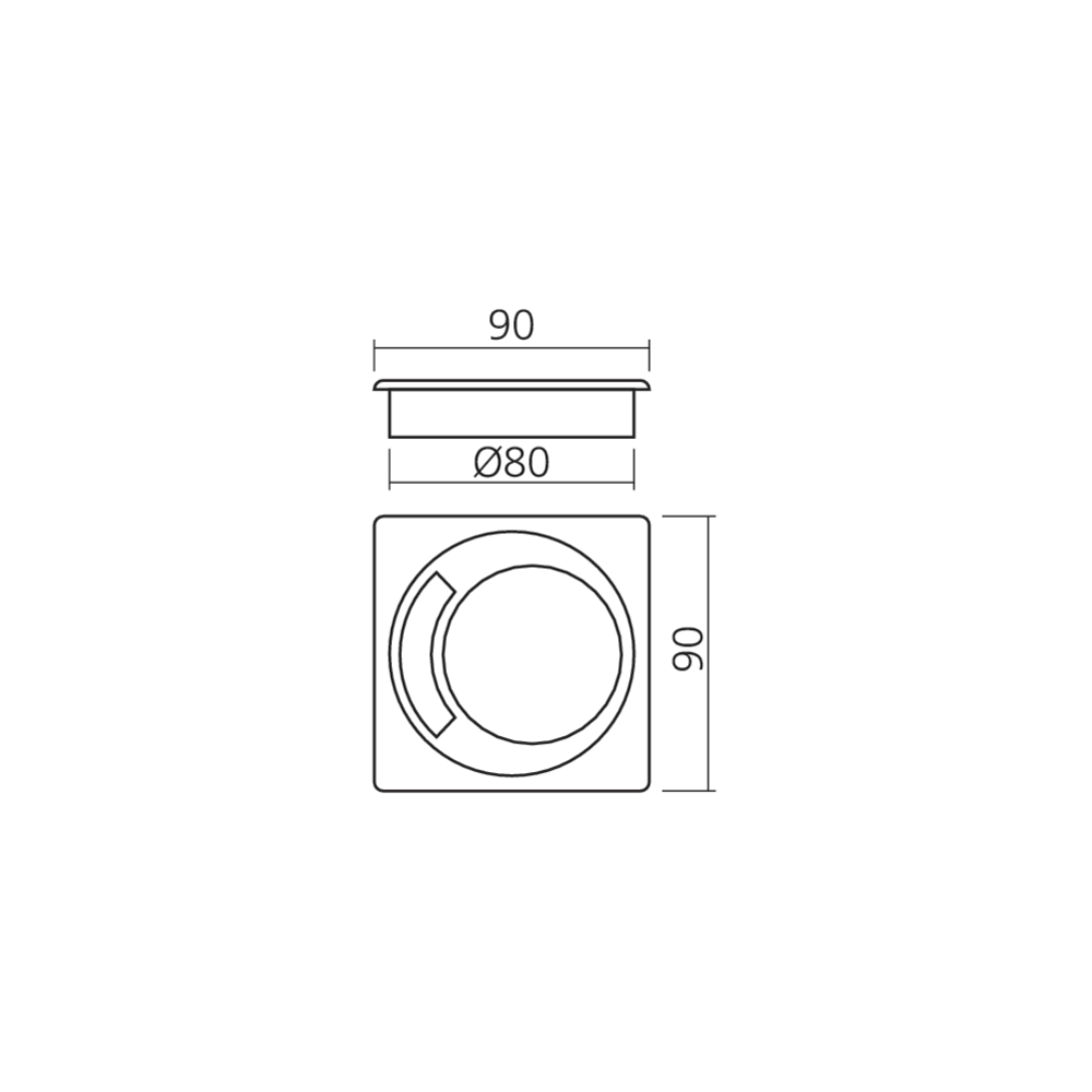 Chargeur sans fil / passe-câble encastrable