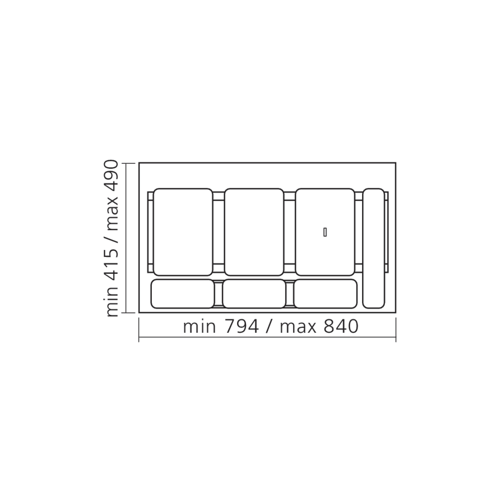 Poubelle à tri sélectif 41 L