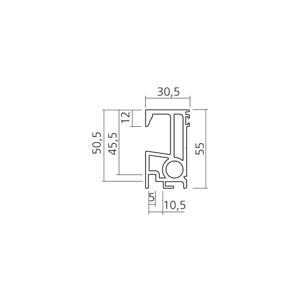 Profil poignée PS40
