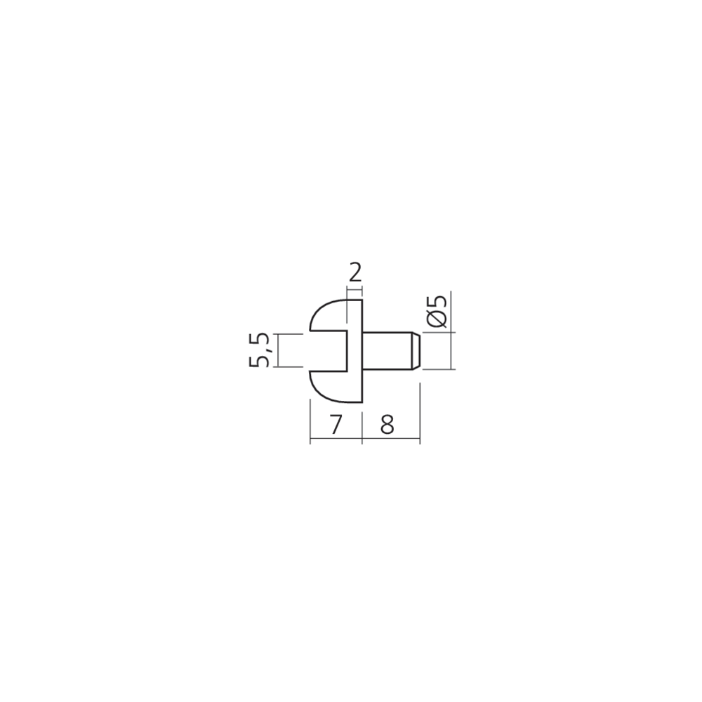 Taquet de glace Ø5 mm