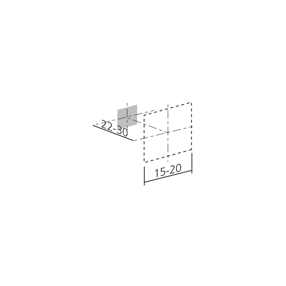 Bouton carré à encoche