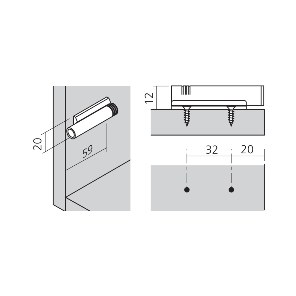 Support droit à visser