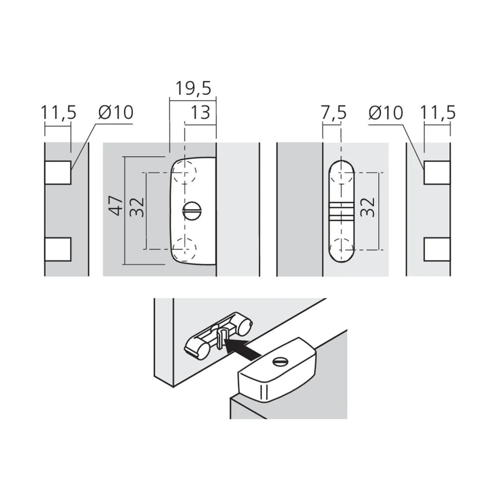 Ferrure d'assemblage