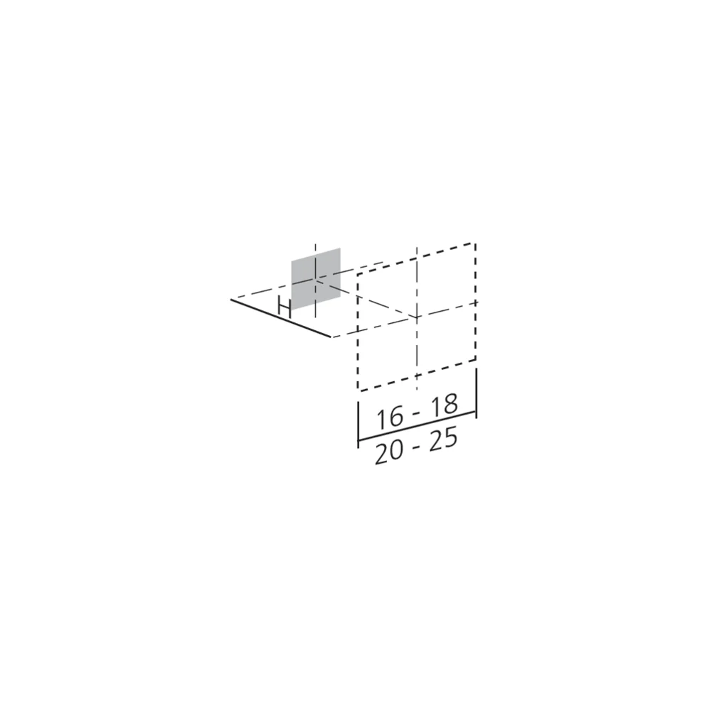 Bouton carré encoche