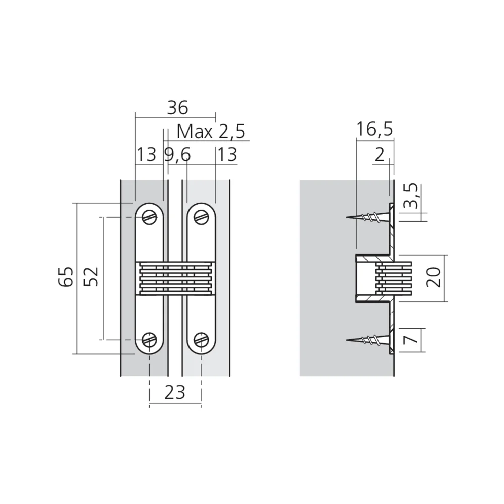 Charnière invisible à entailler