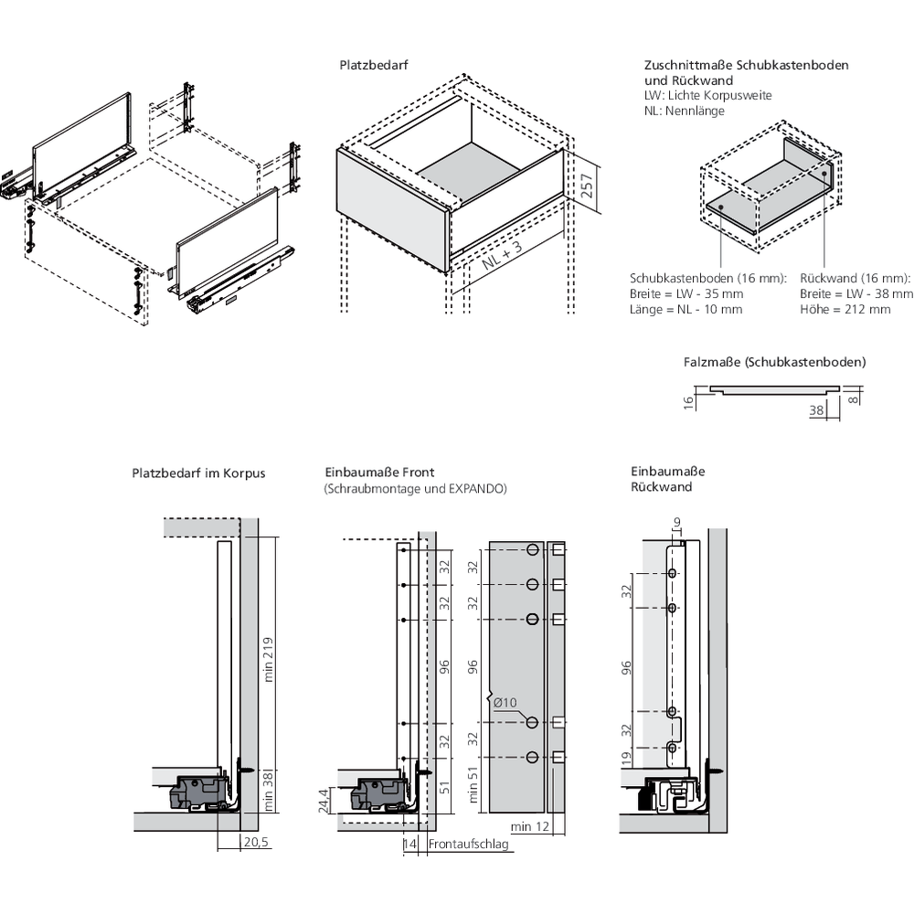 LÉGRABOX TIP-ON blanc soie mat hauteur F