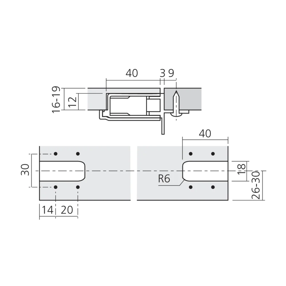 Charnières pour trappe avec amortisseur